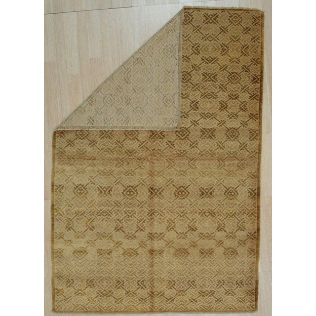 2020s 6x9 Brown Hand-Knotted Wool Diamond Lattice Classic Traditional Carpet Rug For Sale - Image 5 of 6