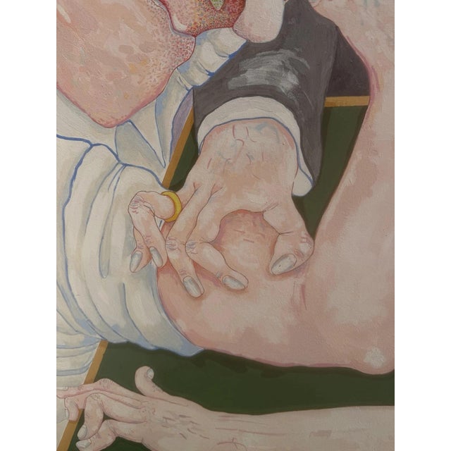 Arm Wrestling, Mixed Media on Wood Fiber For Sale - Image 4 of 13