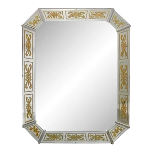 Art Deco Venetian Eglomise Gold Bow & Ribbon Design Large Wall Mirror
