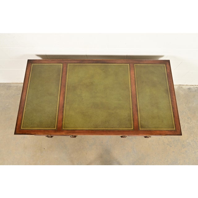 Hekman Furniture French Empire Burled Walnut Leather Top Desk, Circa 1960s For Sale - Image 10 of 13
