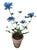 Hand-Crafted Metal Blue Botanical Arrangement in Aged Terracotta Pot For Sale In West Palm - Image 6 of 12