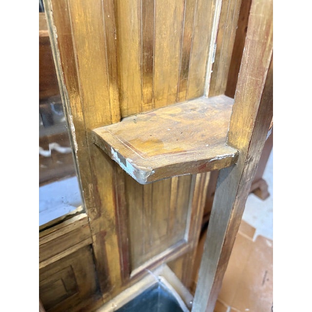 Early 1900s French Art Deco Gold Gilt Hall Mirror Jardinere For Sale - Image 13 of 14