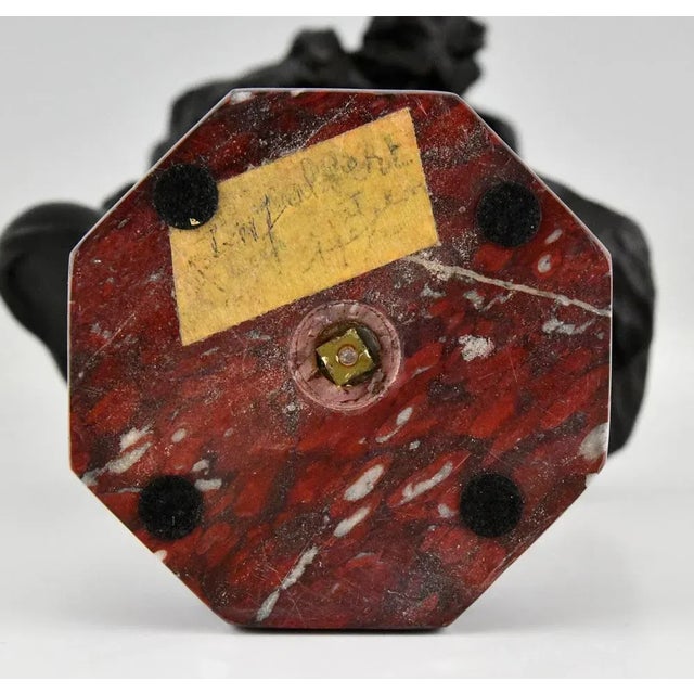 Antique Bronze Bust of a Smiling Child by Jean Antoine Injalbert, France, 1900s For Sale - Image 10 of 11