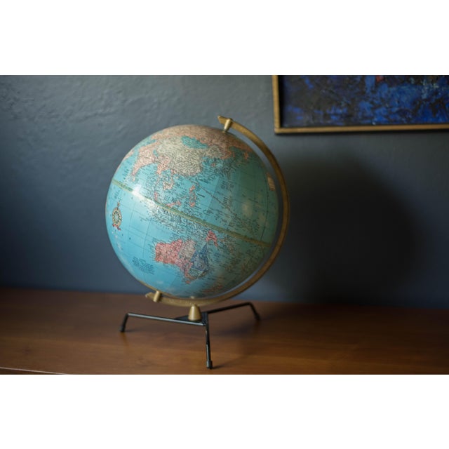 Mid Century Modern Cram's Imperial World Desktop Globe on Stand For Sale