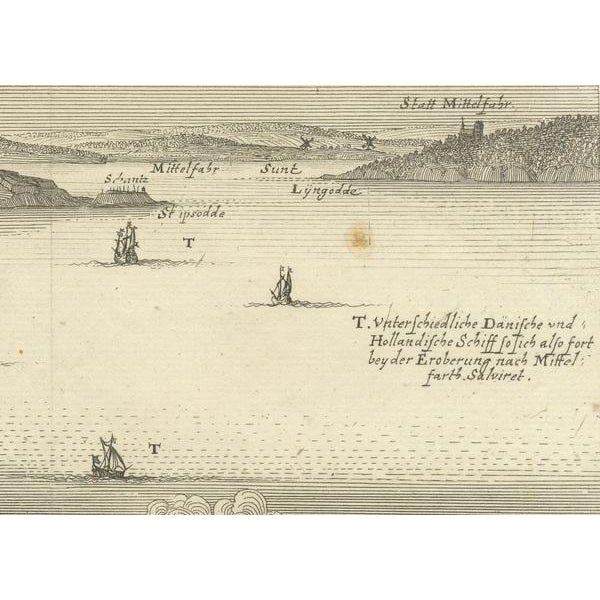 Erik Jönsson Graf von Dahlberg, Prince Henry's Naval and Land Battle During the Seven Years War, 1667, Engraving on Paper For Sale - Image 4 of 10