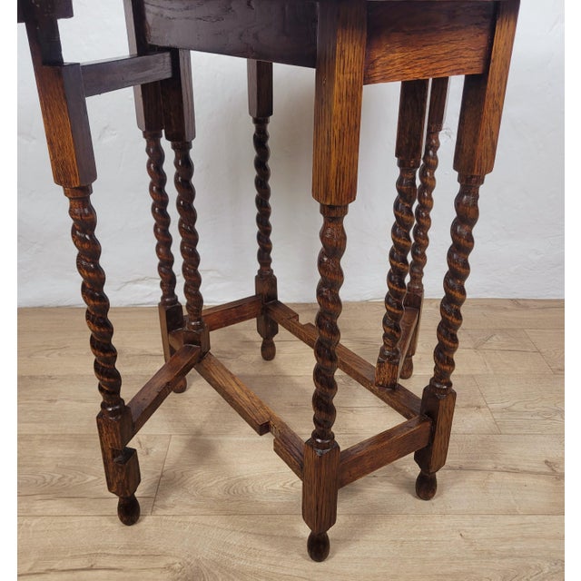 Antique 19th Century Barley Twist Drop Leaf Gate Leg Occasional Table For Sale - Image 16 of 18