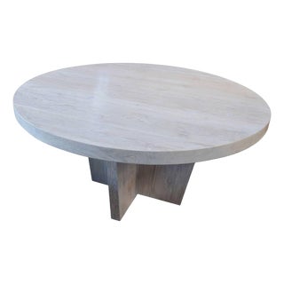 Andrianna Shamaris Round St. Barts Teak Wood Table For Sale