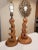 Chestnut Mid-Century Organic Sculpture Form Wood Lamps - a Pair For Sale - Image 8 of 8