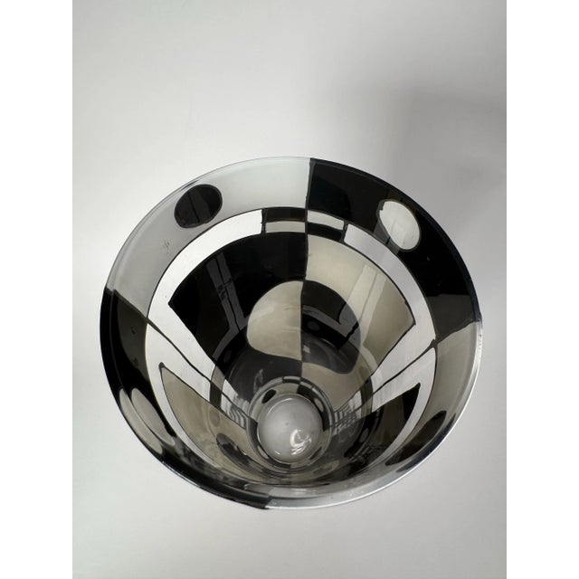 Art Deco Geometric Art Glass Vase Styled After Karl Palda For Sale - Image 11 of 12