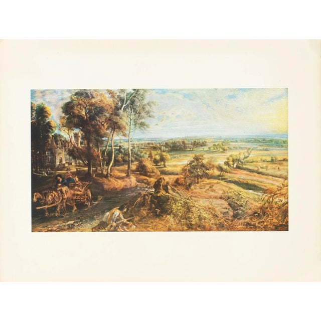 Paper 1956 After Peter Paul Rubens "Landscape With Castle Scene", Full-Color Print For Sale - Image 7 of 7