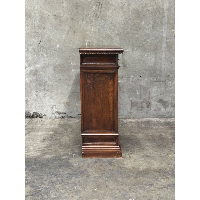 19th Century Carved Oak Sideboard Buffet Cabinet Renaissance Revival 44” For Sale - Image 18 of 18