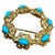 Modern 3 Carat Sleeping Beauty Turquoise Circular Pin in 18 Kt Yellow Gold , Estate For Sale - Image 3 of 8