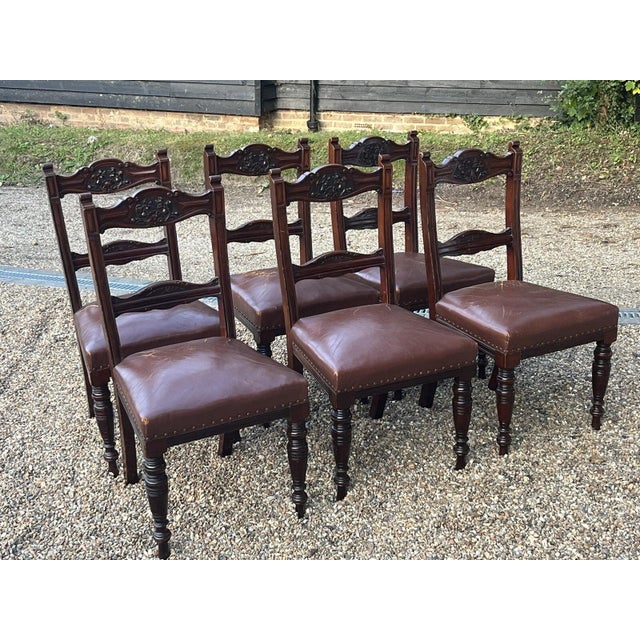 Victorian Extendable Dining Table and Chairs in Mahogany, Set of 7 For Sale - Image 15 of 18
