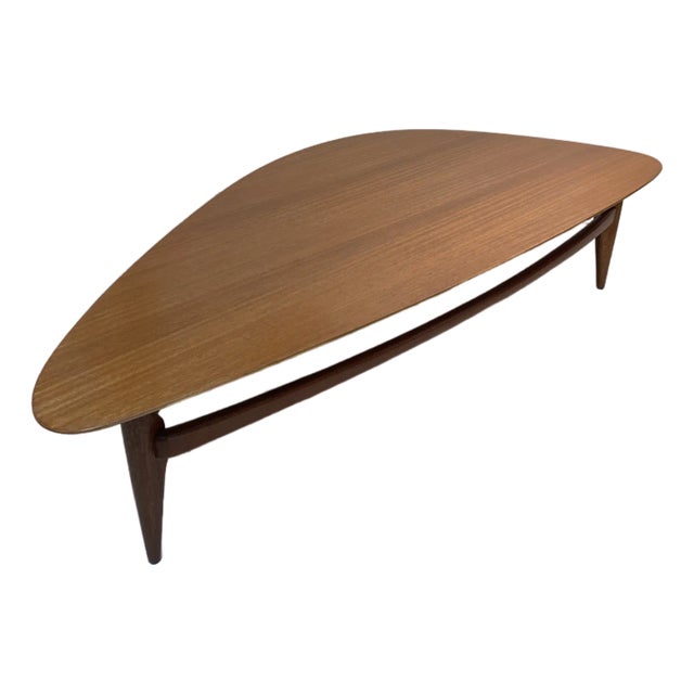 Brown Saltman Guitar- Pick Mahogany Coffee Table, 1950s For Sale