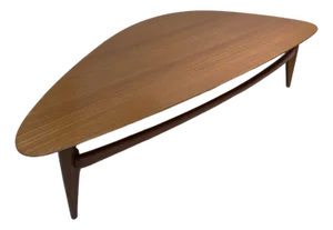 Brown Saltman Guitar- Pick Mahogany Coffee Table, 1950s