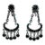 Vintage Kenneth Lane Black Crystal Hinge-Back Clip-On Dangle Earrings - 2 Pieces For Sale