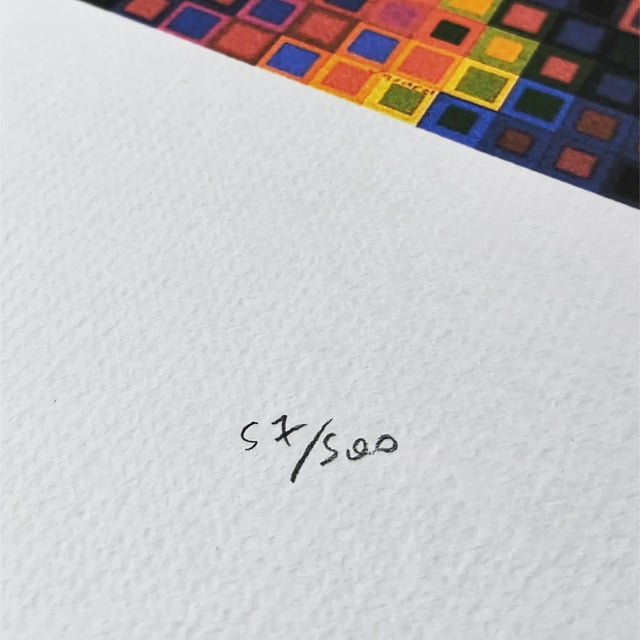 Victor Vasarely, Composition, Limited Numbered Edition Lithograph, 1970s For Sale - Image 4 of 7