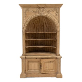 Late 19th Century Pine Barrel-Back Corner Cupboard For Sale