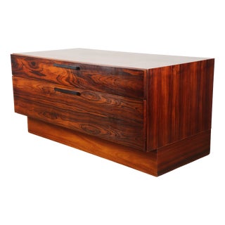Scandinavian Low Sideboard in Rosewood attributed to Ib Kofod Larsen, Denmark, 1960s For Sale