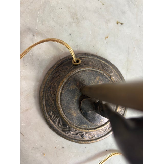Bronze 1920s Bronze Woman Figure Globe Light Lamp For Sale - Image 8 of 9