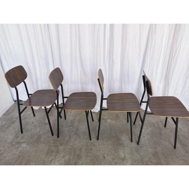 Vintage Industrial School Chairs from STOL Kamnik, 1970s, Set of 4 For Sale - Image 14 of 18