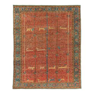 19th Century Pictorial Bakshaish Animal Motif Rug, Northwest Persia