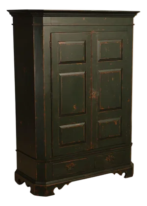 American Country Primitive Style Painted Linen Cabinet
