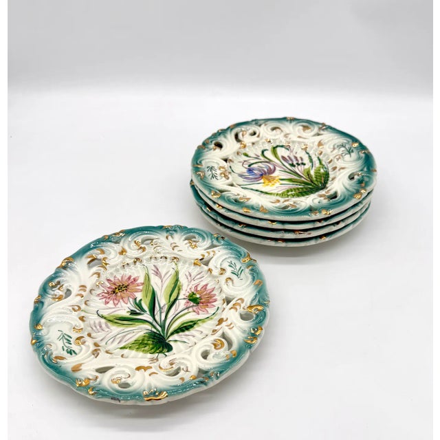 Italian Vintage Italian Majolica Reticulated Plate (2 of 3) For Sale - Image 3 of 3