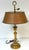 19th Century Louis XVI Style Ormolu Bouillotte Lamp, Ochre Tole Shade For Sale - Image 4 of 18