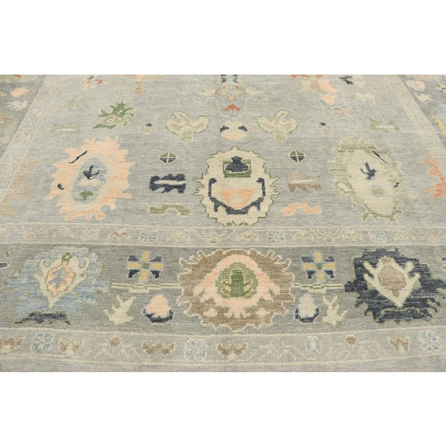 Earth-Tone Turkish Oushak Rug, 09'11 X 12'11 For Sale - Image 4 of 9
