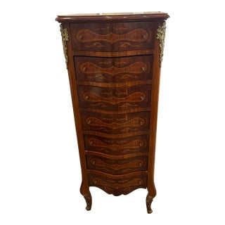 1930’s French Louis XV Style Seven Drawer Semanier Chest For Sale