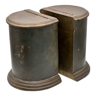 Sarreid Brass Canister Container Bookends For Sale