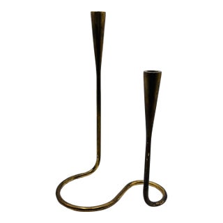 Danish Modern Illums Bolighus Brass Candlestick For Sale