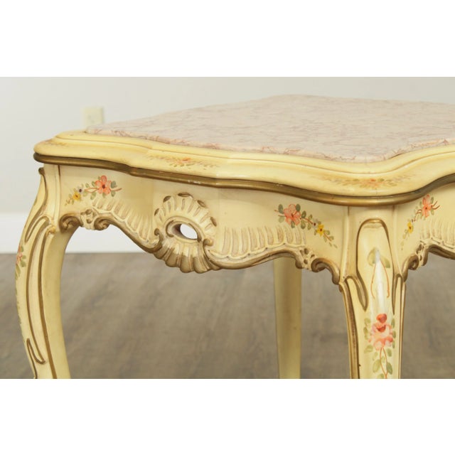 Vintage Italian Painted Marble Top Side Table For Sale - Image 10 of 13