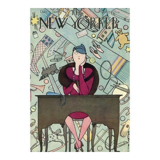 1928 Vintage New Yorker Cover, December 1, Original Cover by Rea Irvin, Christmas, Christmas Shopping. Rare For Sale