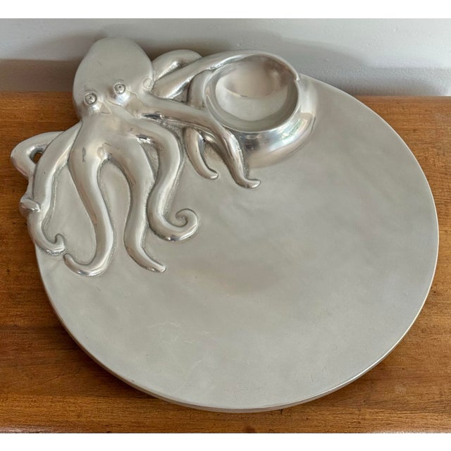 1990s Nautical Mariposa Octopus Serving Platter For Sale - Image 6 of 6