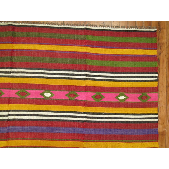 20th Century Boho Colorful Turkish Kilim - 6'9" x 9'6" For Sale In New York - Image 6 of 6