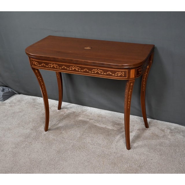 Mahogany Game Console Table, 1920s For Sale - Image 3 of 18