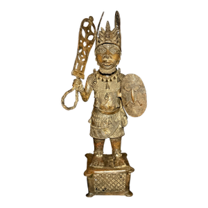 Mid 20th Century Benin Bronze Warrior Figure – Edo People, Nigeria