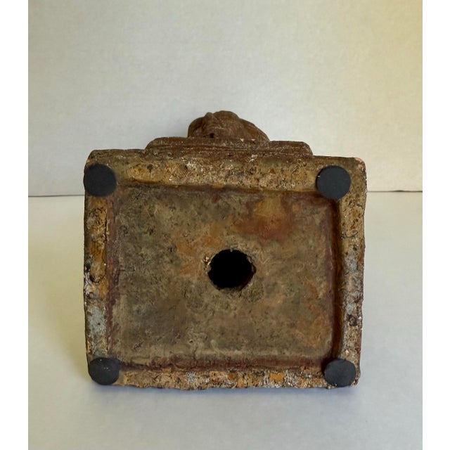 Neoclassical Style Cast Stone Female Bust With Weathered Terracotta Finish For Sale - Image 11 of 11