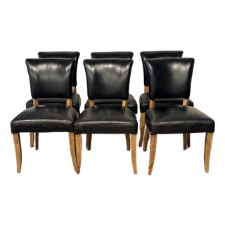 Set of 6 R H Leather Dining Chairs For Sale