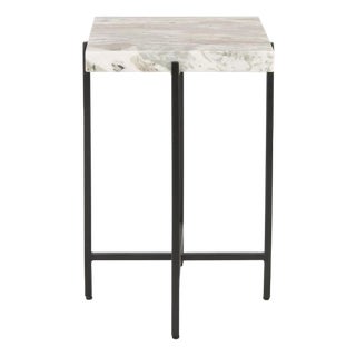 Stone Top Accent Table - Multi Grey/Black For Sale