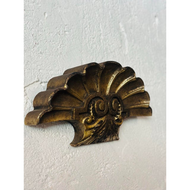 Hollywood Regency Antique Shell Wall Architectural Piece For Sale - Image 3 of 8