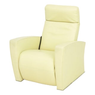 Art Deco Style Mint Green Leather Reclining Chair For Sale