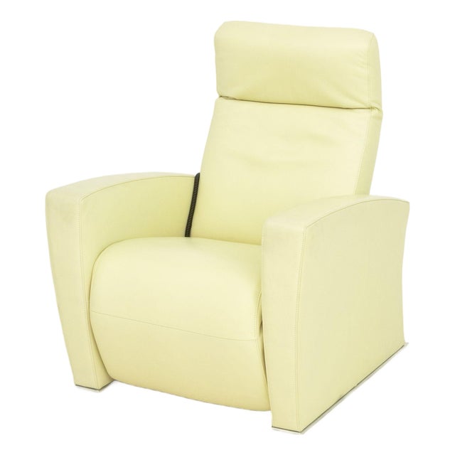 Art Deco Style Mint Green Leather Reclining Chair For Sale