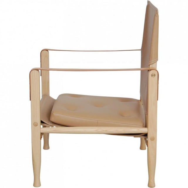 Beige Safari Chair in Leather by Kaare Klint, 2018 For Sale - Image 8 of 12