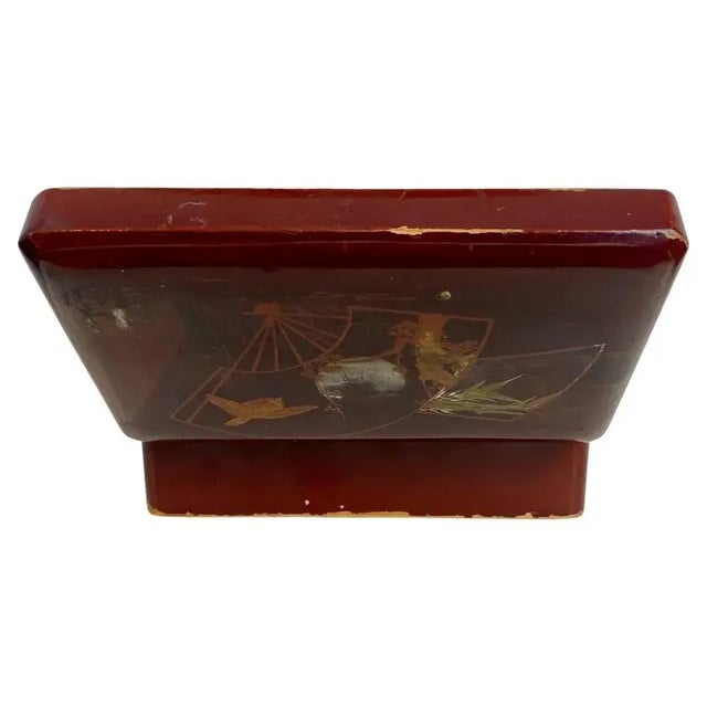 Wood Antique Red Lacquered Box, 1800s For Sale - Image 7 of 10
