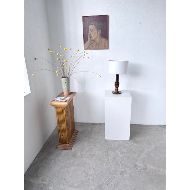 Brown Vintage Art Deco Oak Desk Lamp, 1940s For Sale - Image 8 of 18