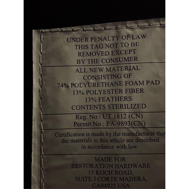 Restoration Hardware Kensington Ebony Leather Sofa With 44” Depth and Luxe Down Feather Fill For Sale - Image 17 of 18