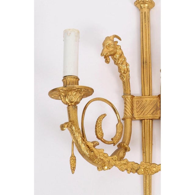 Antique French Neo-Classical Ormolu Wall Lights, 1800s, Set of 2 For Sale - Image 11 of 12